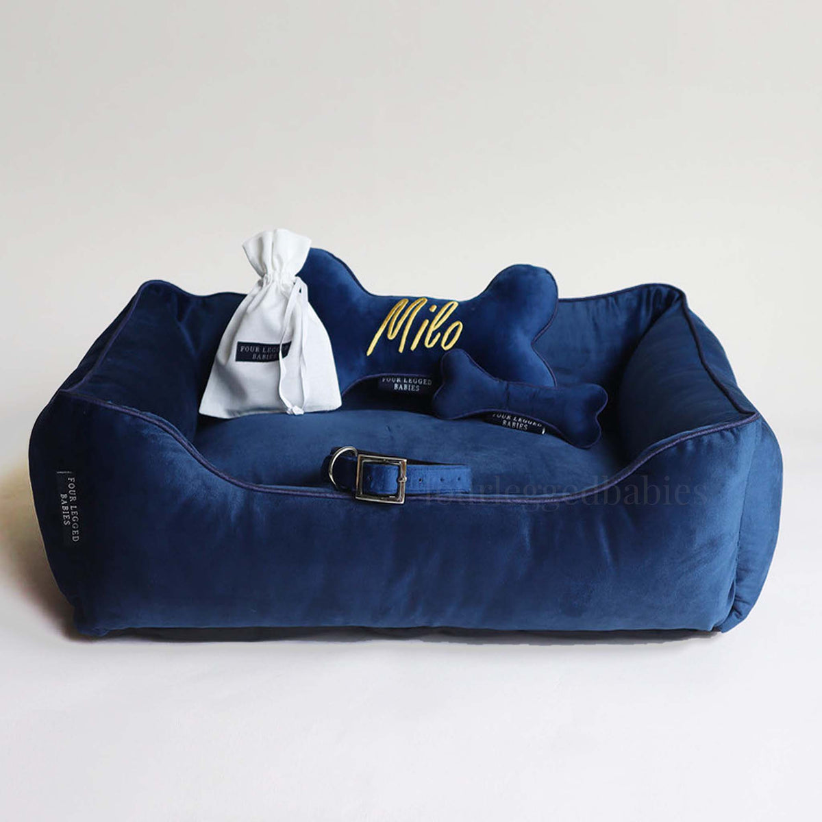 Personalised crushed velvet dog bed best sale